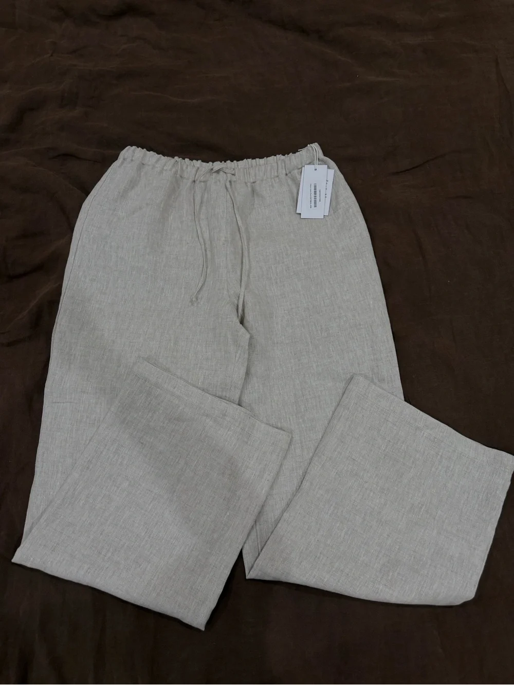 Reformation Olina Linen Pant - Oatmeal